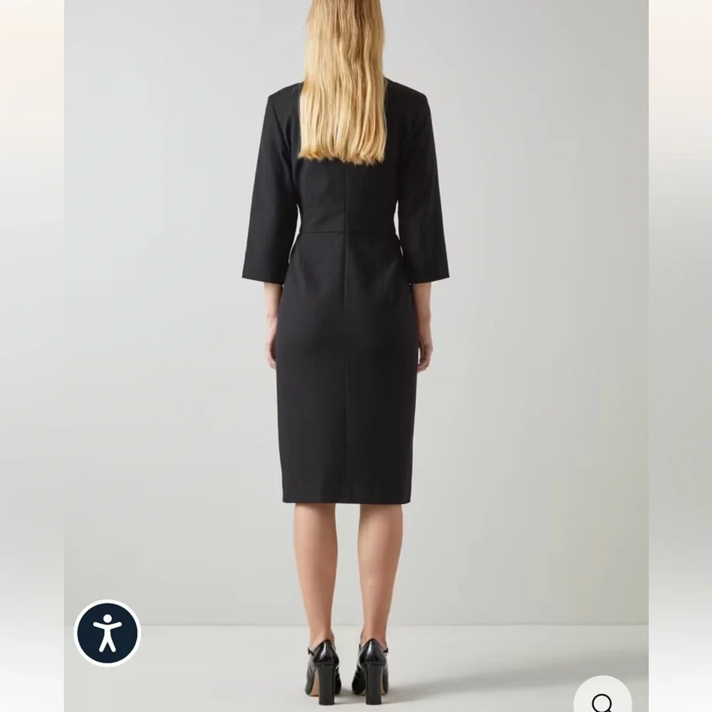 Sky Black Crepe Dress with LENZING™ ECOVERO™ viscose - Picture 3 of 5